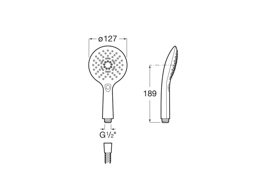 Roca - GO ROUND Ducha de mano con 3 funciones. Cromado Plenum A5B1L11C00 - BricoandPool