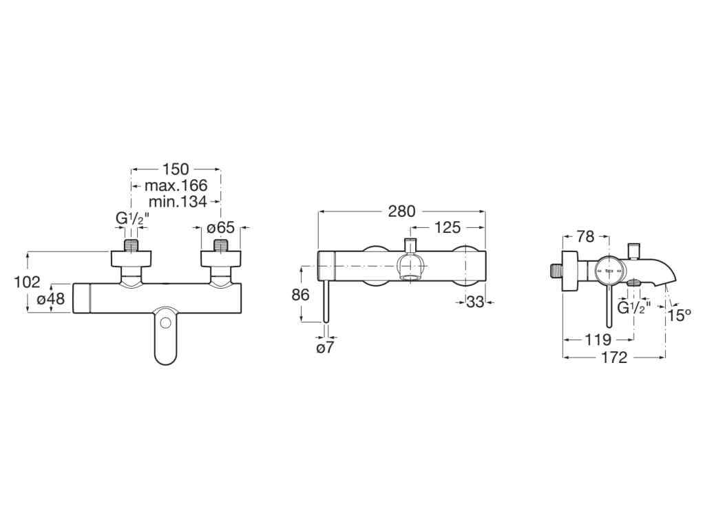 Roca - Griferia exterior para baño - ducha con inversor automático con maneta Pin Negro Titanio, Nu A5A023FCN0 - BricoandPool