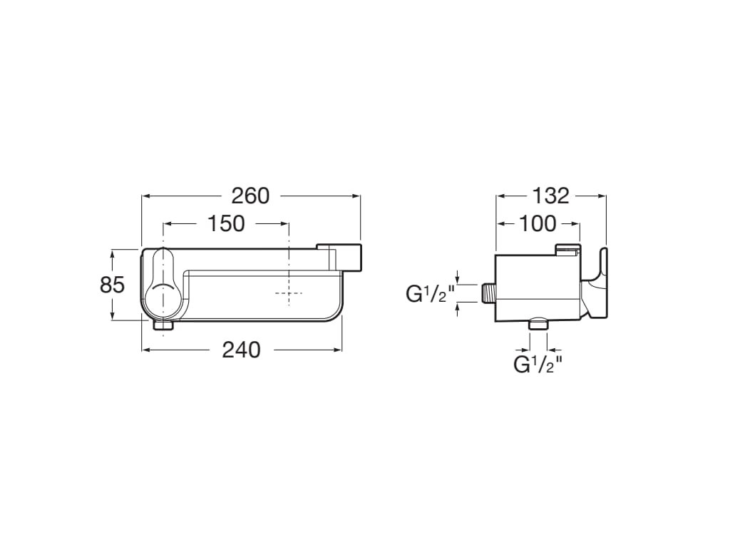 Roca - Griferia exterior para ducha con repisa y soporte de ducha integrado Deck A5A2088C00 - BricoandPool