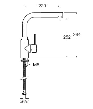 Roca - Grifo cocina Targa extraíble - BricoandPool