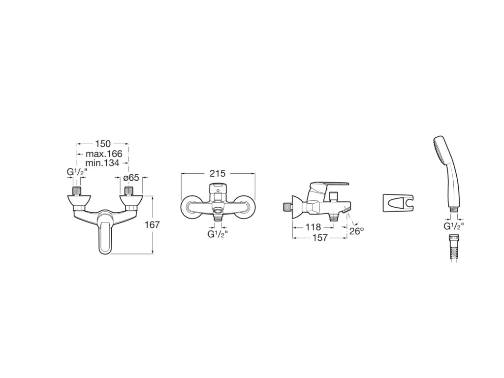 Roca - Grifo de bañera - ducha Victoria A5A0125C02 - BricoandPool