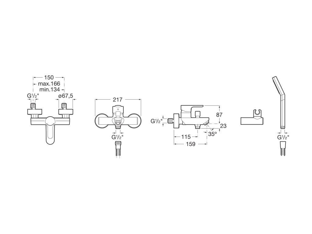 Roca - Grifo de bañera y ducha L20 A5A0109C02 - BricoandPool