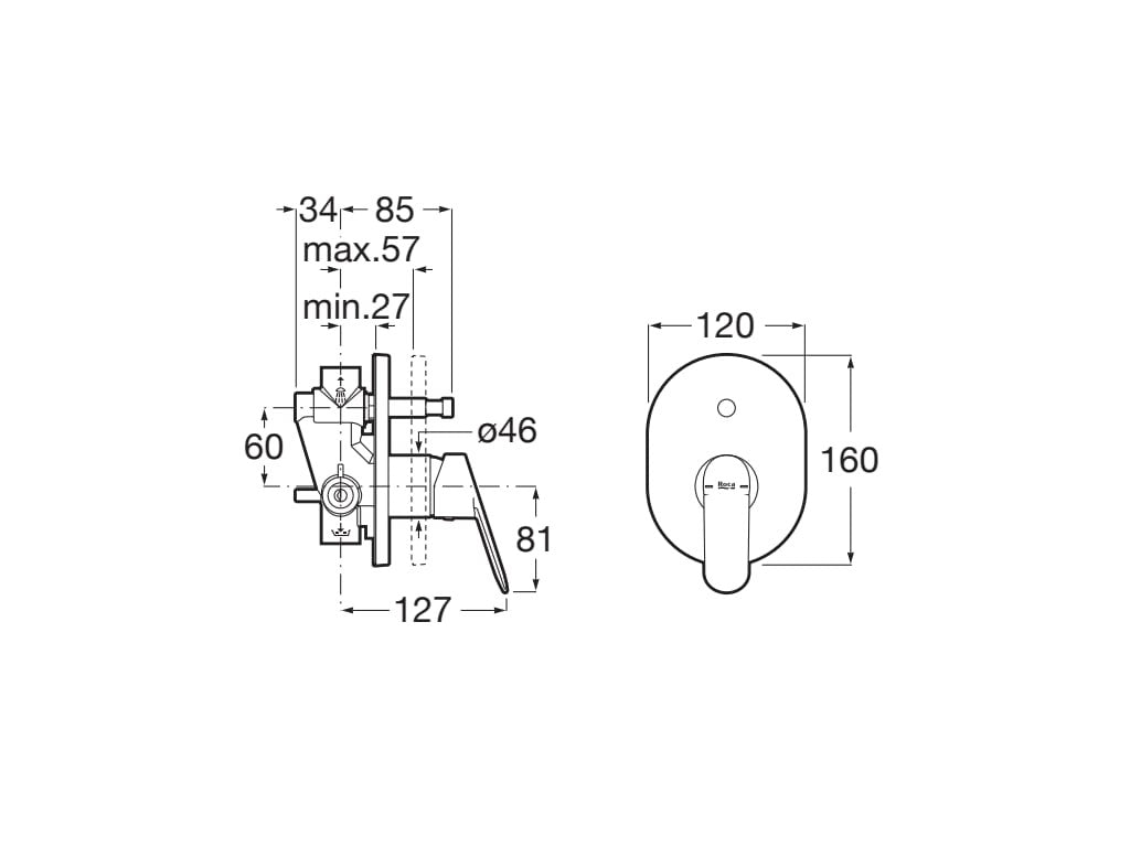 Roca - Grifo de baño con inversor Alfa A5A0A25C00 - BricoandPool