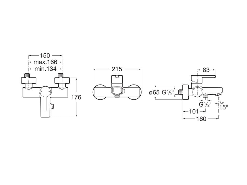 Roca - Grifo de baño exterior negro titanio cepillado Naia A5A0296NM0 - BricoandPool