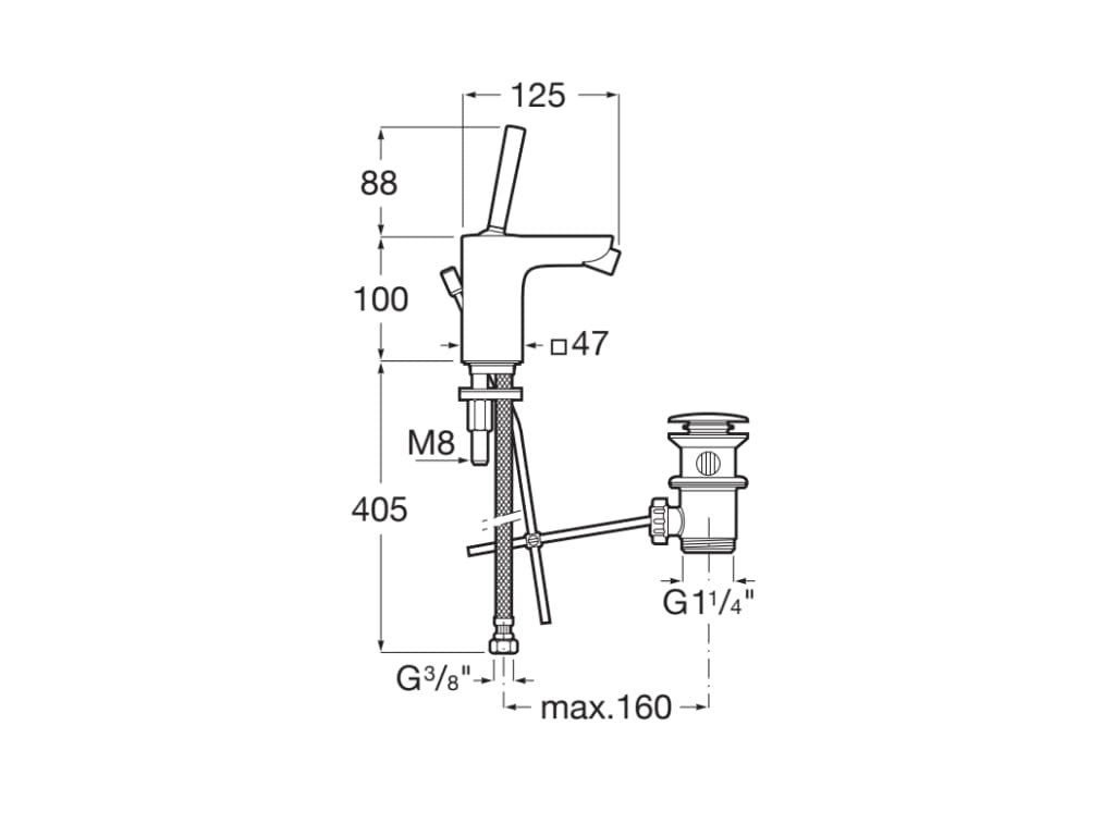 Roca - Grifo de bidé con desagüe automático Pals A5A606DC00 - BricoandPool