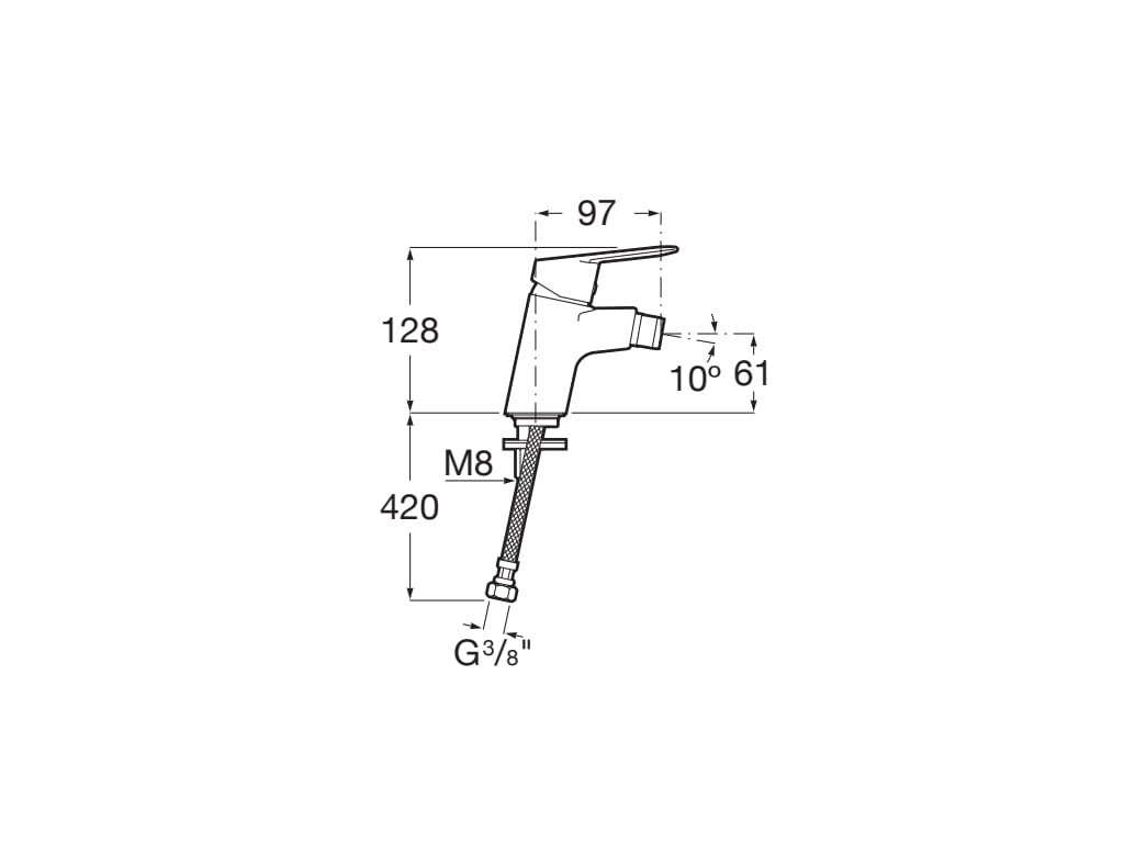 Roca - Grifo de bidé cromado Alfa A5A6D25C00 - BricoandPool