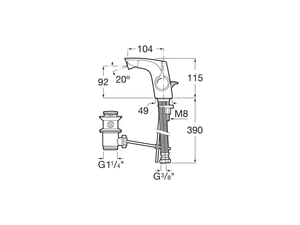 Roca - Grifo de bidé Insignia A5A603AC00 - BricoandPool