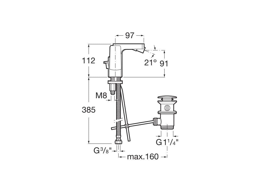 Roca - Grifo de bidé maneta lateral L90 A5A6301C00 - BricoandPool