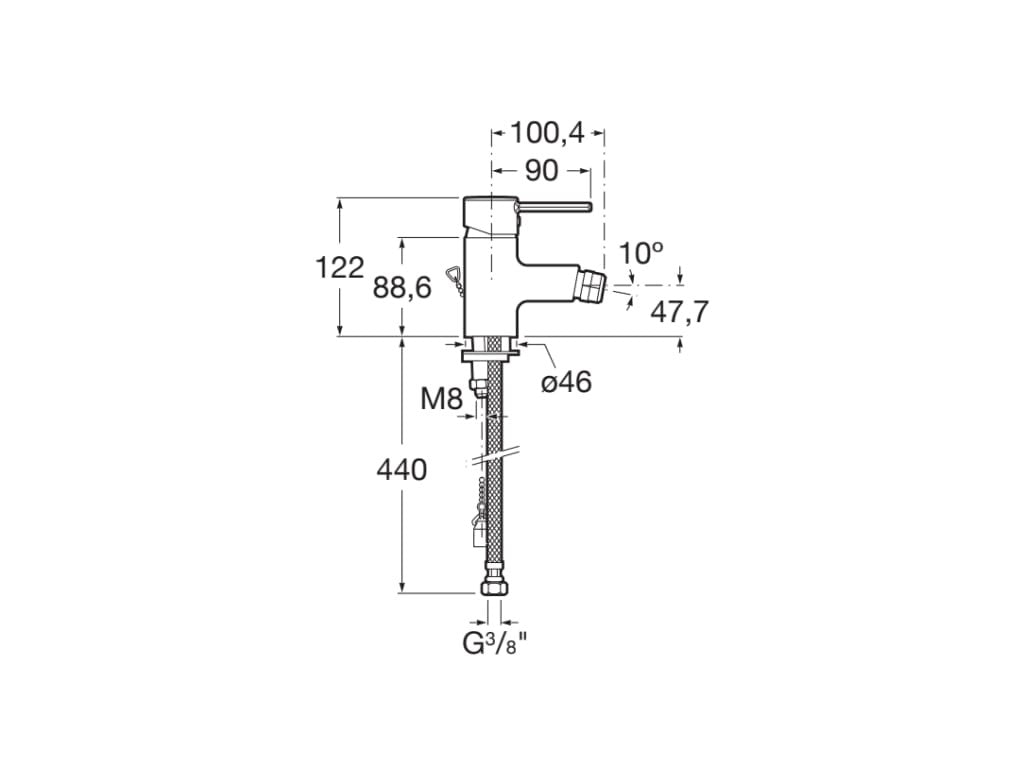 Roca - Grifo de bidé tragacadenilla Targa A5A6160C00 - BricoandPool