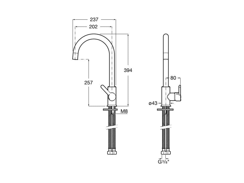 Roca - Grifo de cocina monomando titanio Mencia A5A7409CM0 - BricoandPool