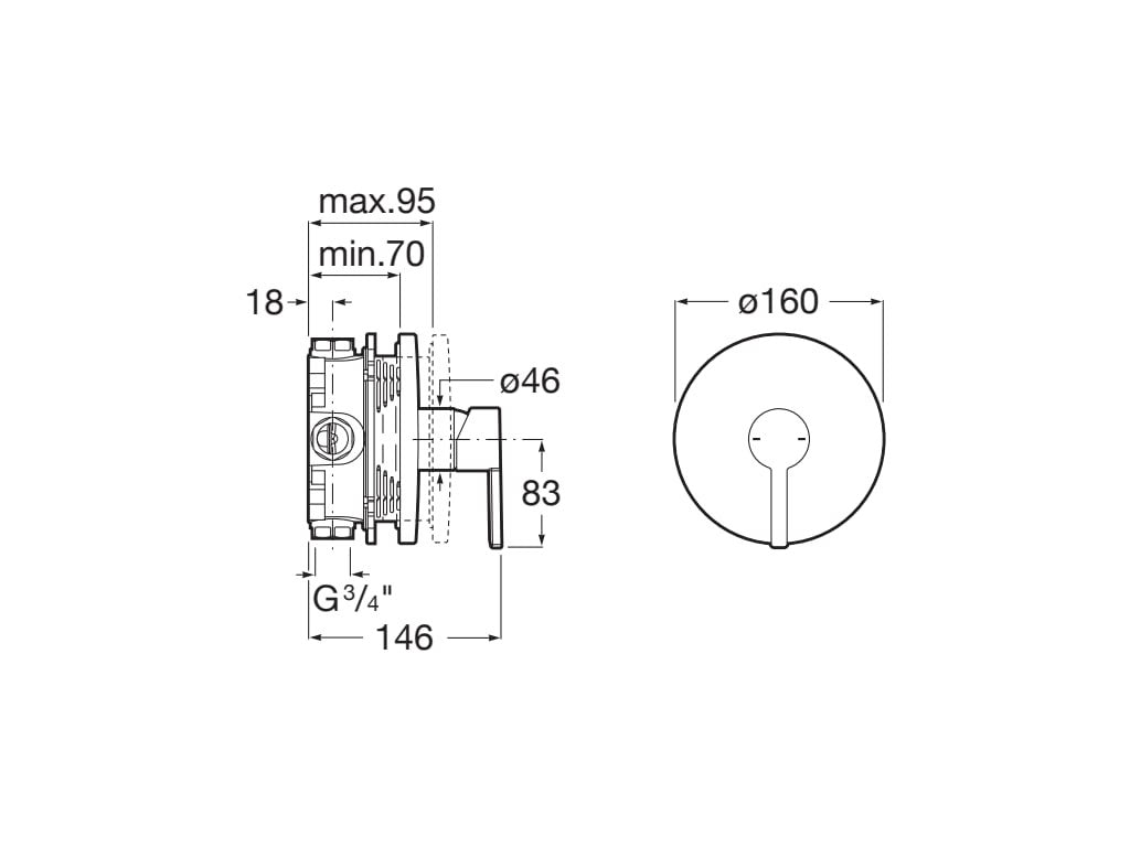 Roca - Grifo de ducha circular oro rosado Naia A5A2B96RG0 - BricoandPool
