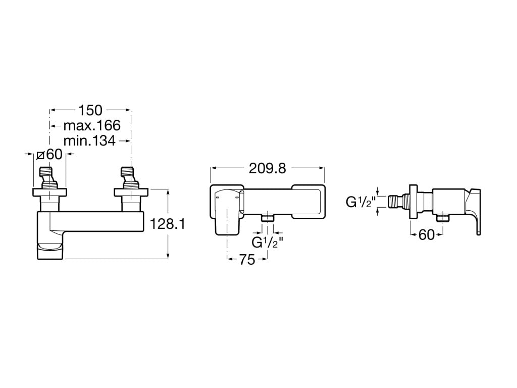 Roca - Grifo de ducha cromado L90 A5A2D01C00 - BricoandPool