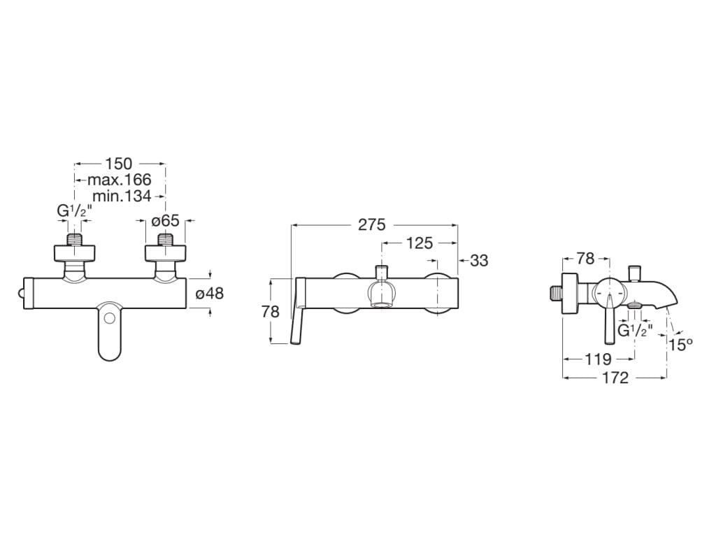 Roca - Grifo de ducha de monomando Pals A5A026DC00 - BricoandPool
