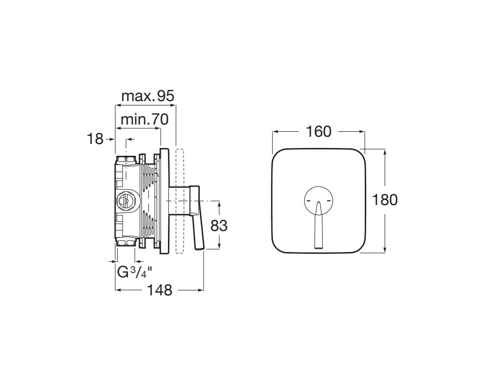 Roca - Grifo de ducha empotrable Pals A5A2B6DC00 - BricoandPool