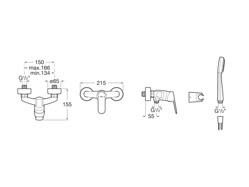 Roca - Grifo de ducha en conjunto Alfa A5A2325C00 - BricoandPool