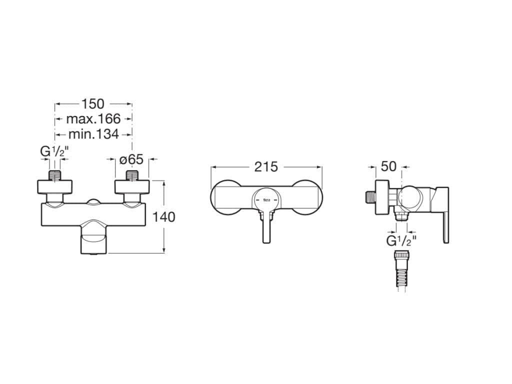 Roca - Grifo de ducha monocomando negro titanio Naia A5A2196CN0 - BricoandPool
