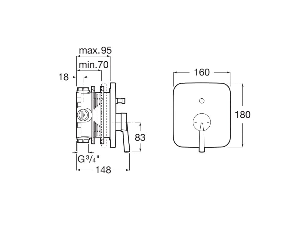 Roca - Grifo de ducha para pared Pals A5A0B6DC00 - BricoandPool