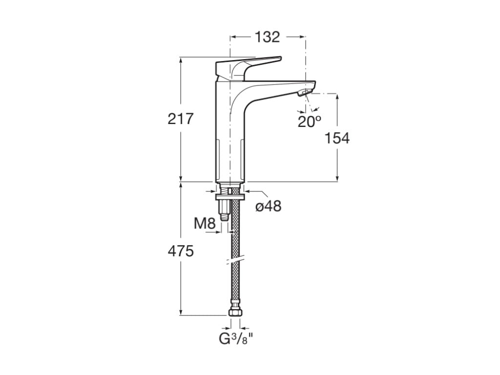 Roca - Grifo de lavabo caño mezzo plus y cuerpo liso Atlas A5A3D90C00 - BricoandPool