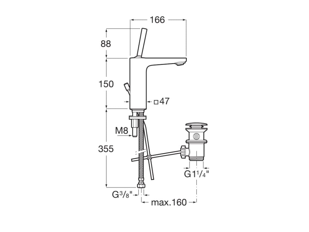 Roca - Grifo de lavabo con desagüe opcional Pals A5A326DC00 - BricoandPool