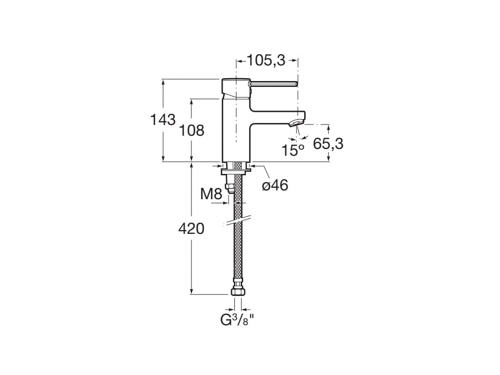 Roca - Grifo de lavabo cuerpo liso Targa A5A3260C00 - BricoandPool