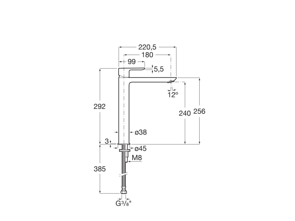 Roca - Grifo de lavabo monocomando cromado Cala A5A346EC00 - BricoandPool