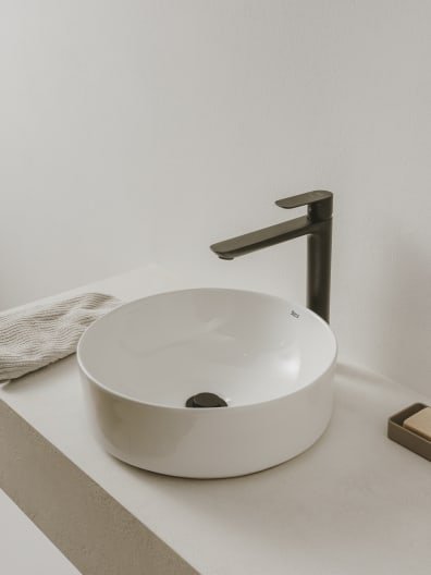 Roca - Grifo de lavabo monocomando Negro mate con caño alto Cala A5A346ENB0 - BricoandPool