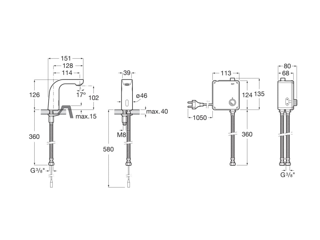 Roca - Grifo de lavabo red agua premezclada L20 A5A5509C00 - BricoandPool