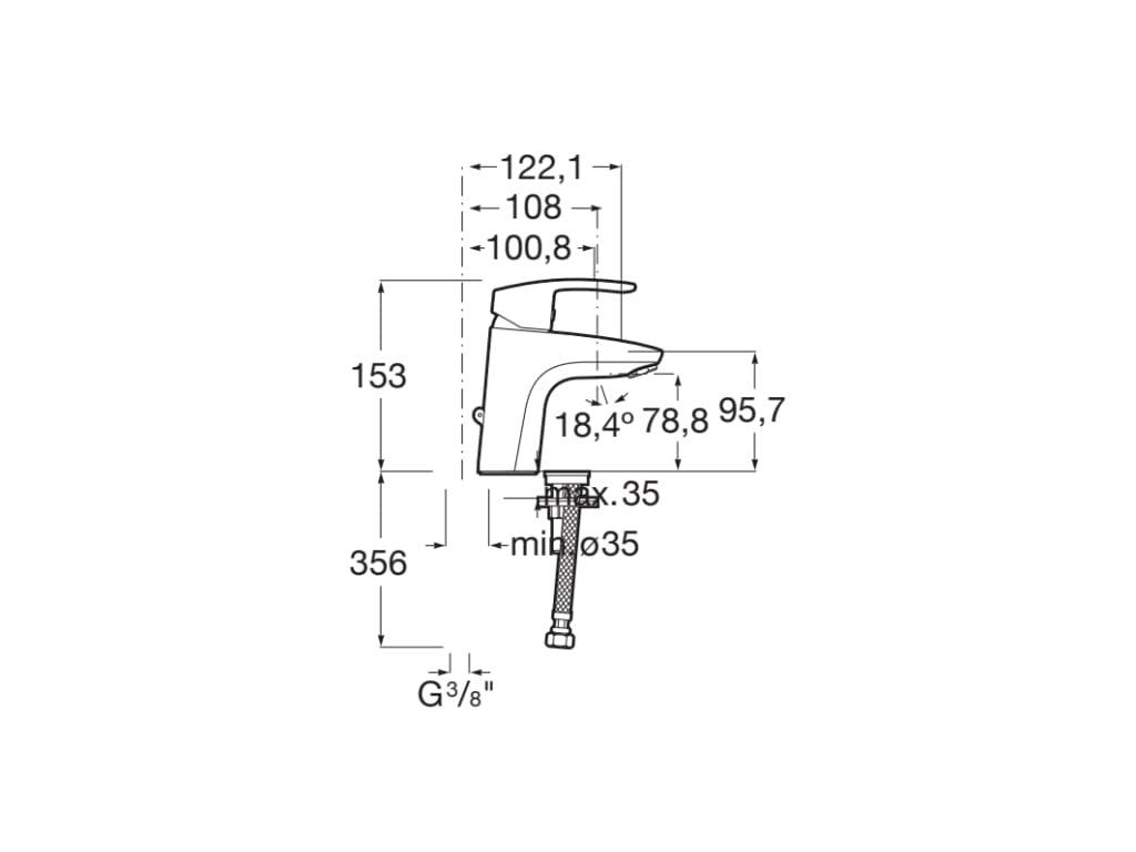 Roca - Grifo de lavabo tragacadenilla Monodin - N A5A3198C00 - BricoandPool