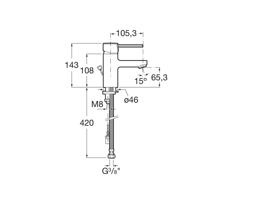 Roca - Grifo de lavabo tragacadenilla Targa A5A3160C00 - BricoandPool
