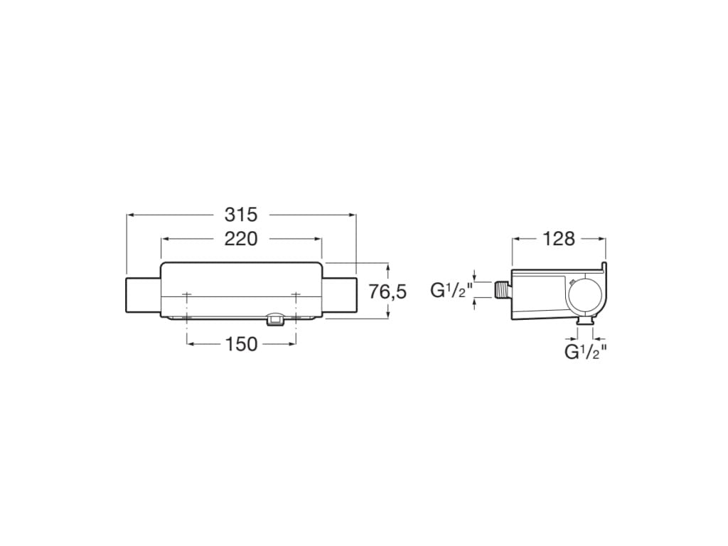 Roca - Grifo ducha termostático cromado T - 2000 A5A2A88C00 - BricoandPool