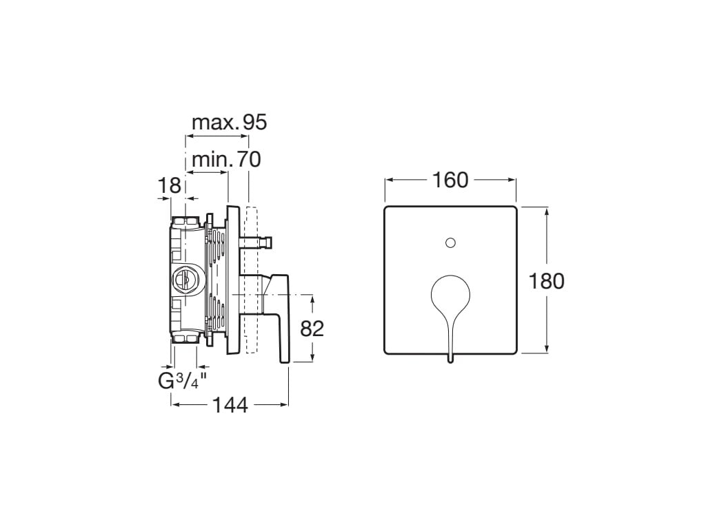 Roca - Grifo empotrable baño - ducha Insignia A5A0B3AC00 - BricoandPool