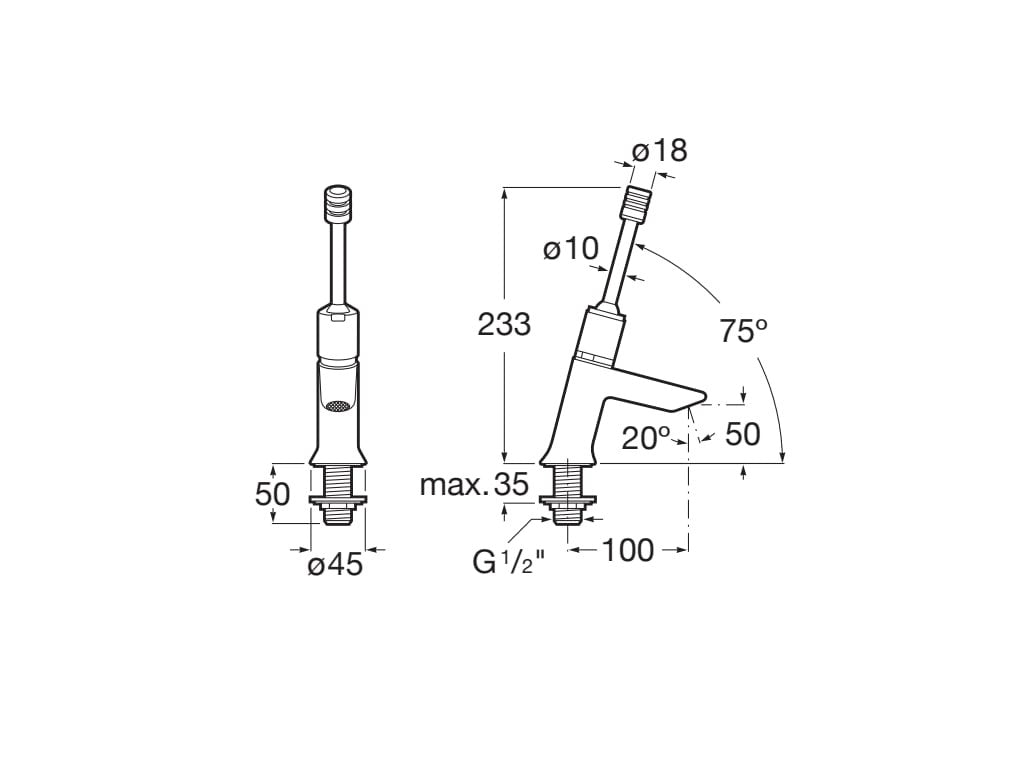 Roca - Grifo lavabo con palanca Instant A5A4377C00 - BricoandPool