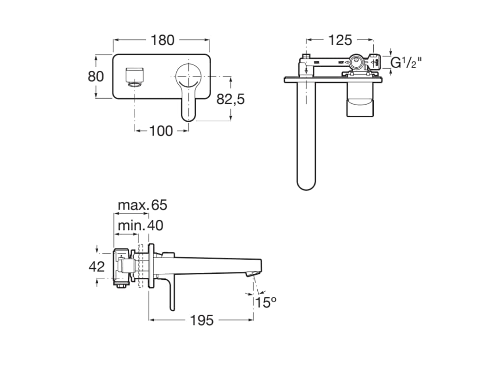 Roca - Grifo monomando empotrable para lavabo L20 Negro Mate, A5A3L09NB0 - BricoandPool