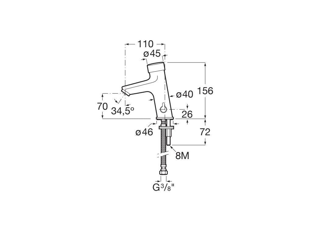 Roca - Grifo temporizado de repisa Fluent A5A3A24C00 - BricoandPool