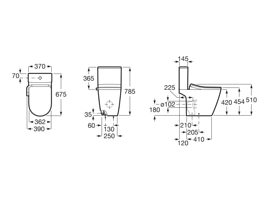 Roca - In - Wash® Ona - Smart toilet adosado a pared Rimless A803151S01 - BricoandPool