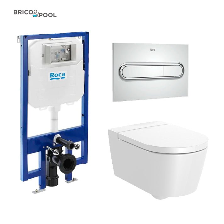 Roca - Inodoro completo Inspira Round Rimless suspendido - BricoandPool