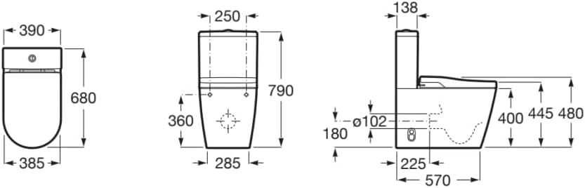 Roca - Inodoro completo Rimless In Wash Smart toilet Inspira A80306L001 - BricoandPool