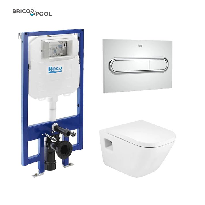 Roca - Inodoro completo The Gap square rimless suspendido - BricoandPool