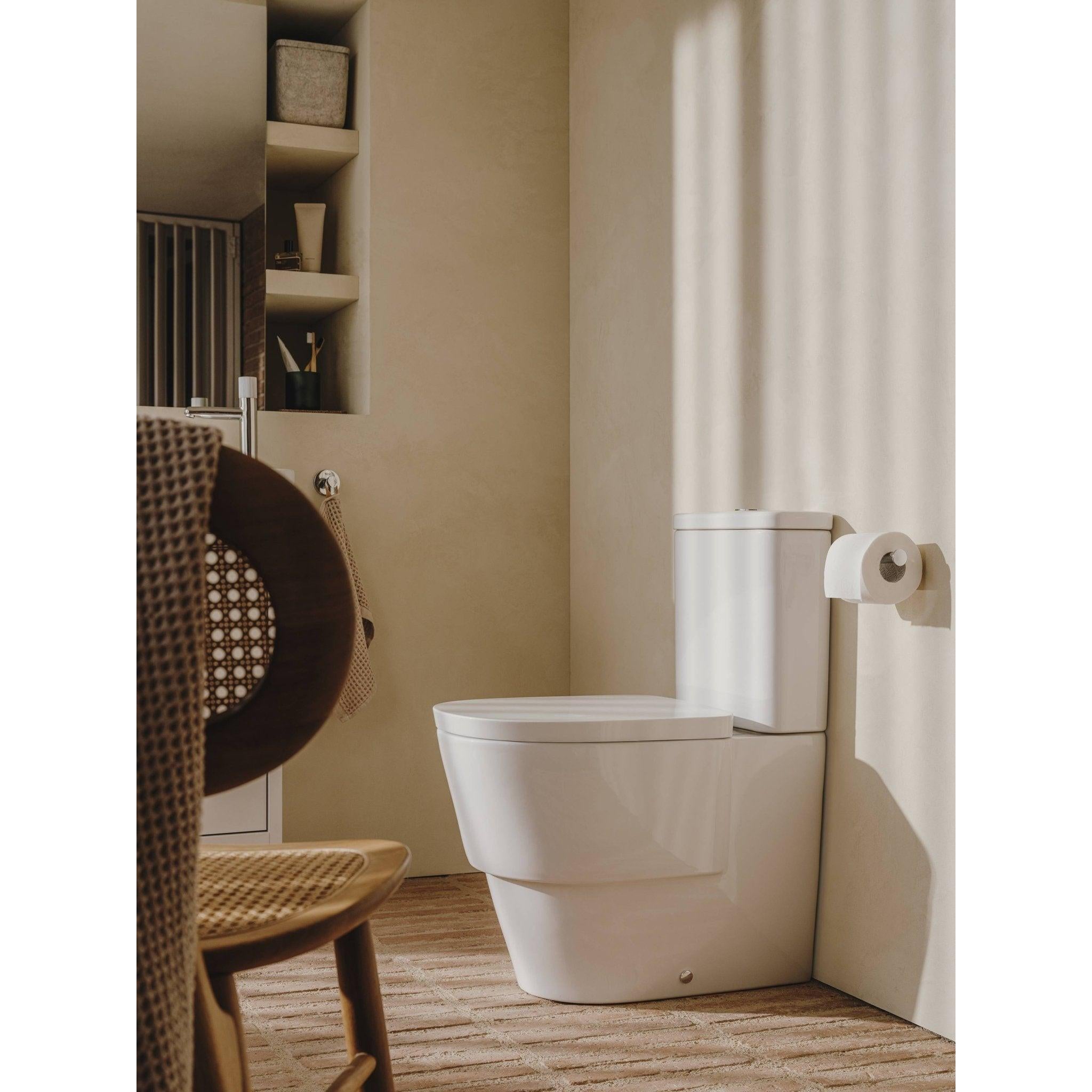 Roca - Inodoro Completo Tura Rimless® Adosado a Pared con Salida Dual - BricoandPool