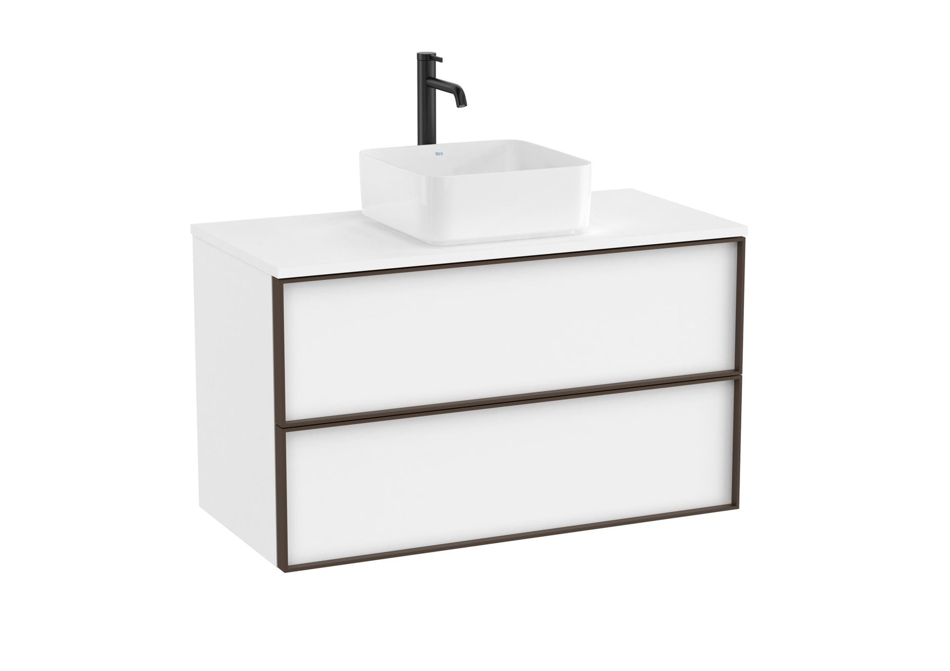 Roca - Inspira Mueble base de dos cajones para lavabo de encimera o sobre encimera - BricoandPool