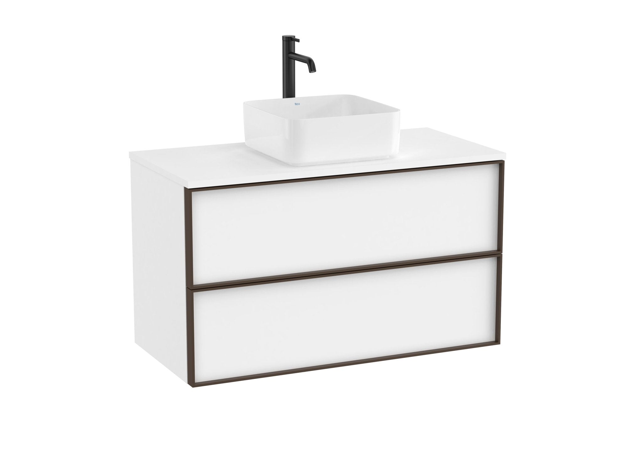 Roca - Inspira Mueble base de dos cajones para lavabo de encimera o sobre encimera - BricoandPool