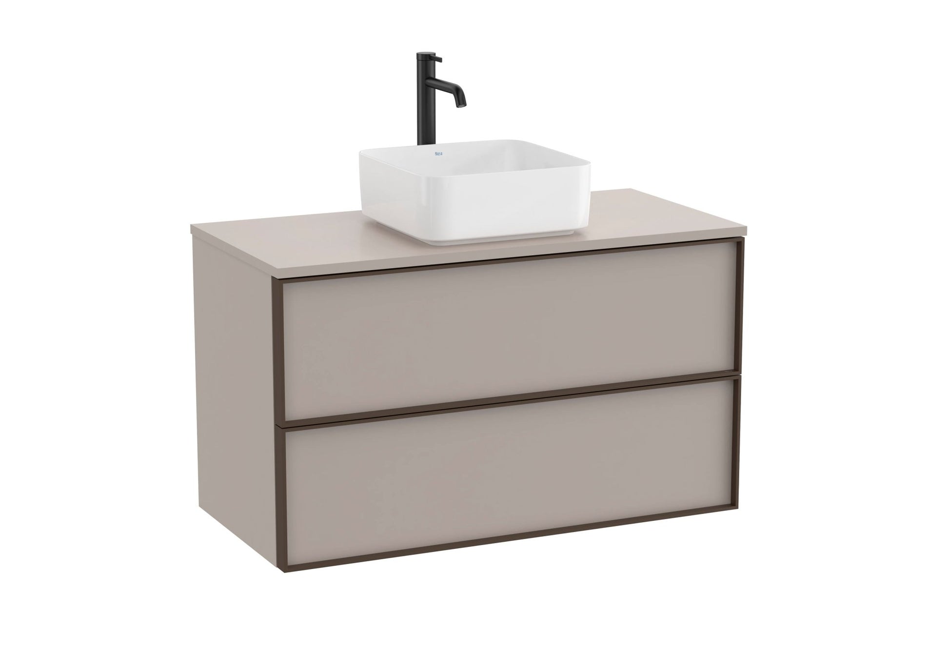 Roca - Inspira Mueble base de dos cajones para lavabo de encimera o sobre encimera - BricoandPool