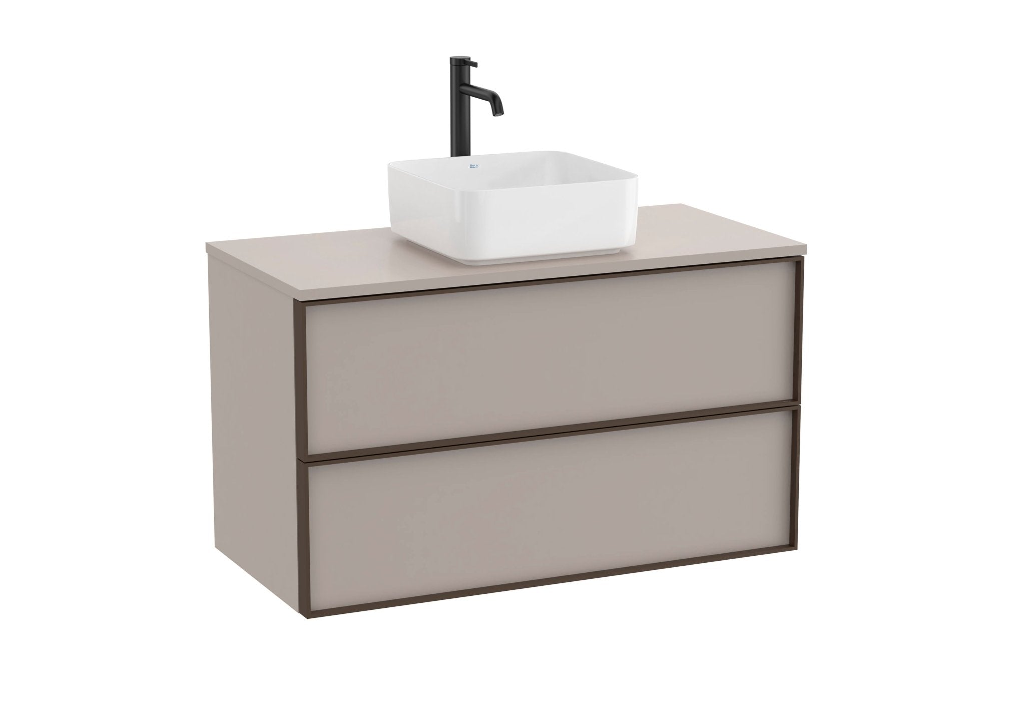 Roca - Inspira Mueble base de dos cajones para lavabo de encimera o sobre encimera - BricoandPool