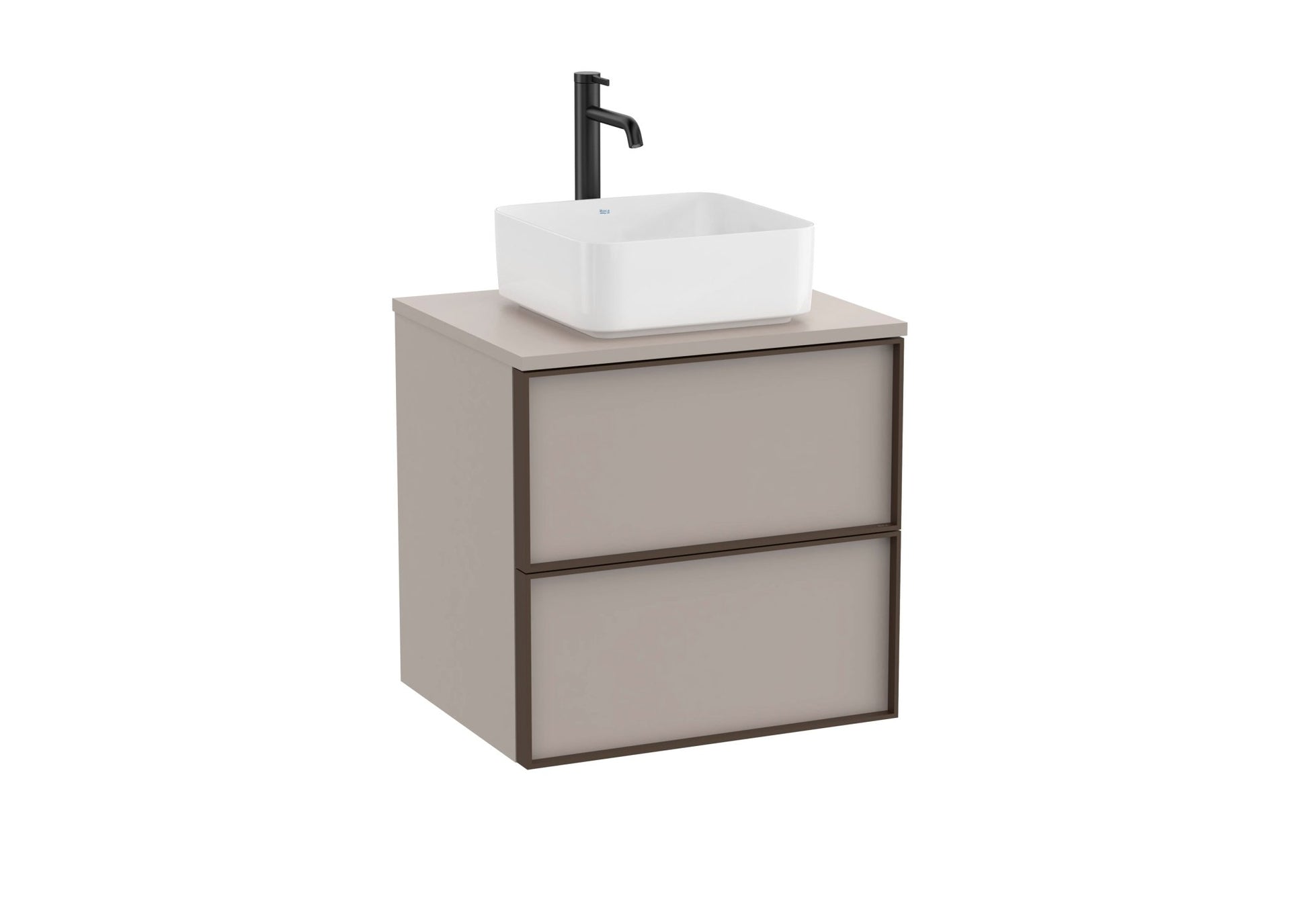 Roca - Inspira Mueble base de dos cajones para lavabo de encimera o sobre encimera - BricoandPool