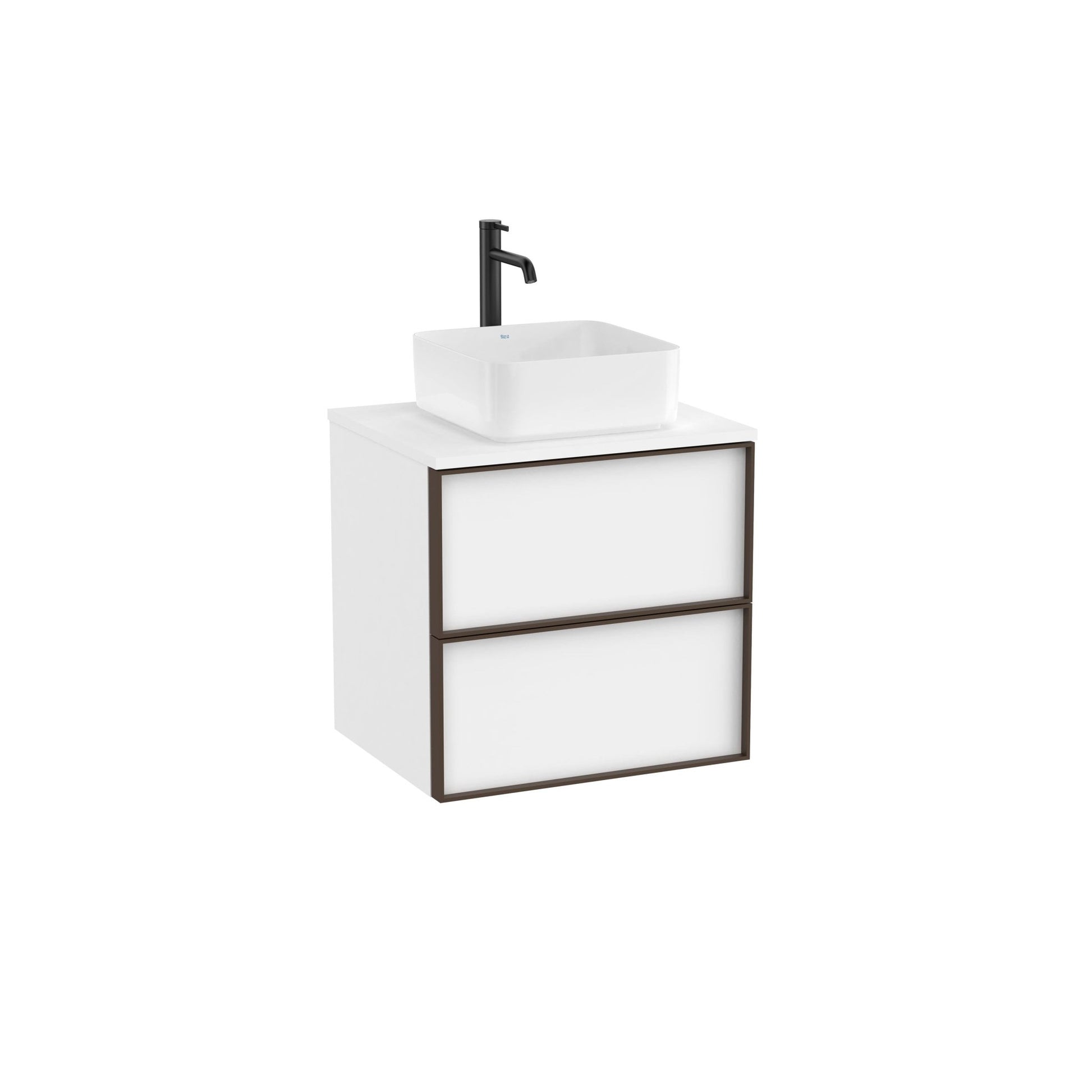 Roca - Inspira Mueble base de dos cajones para lavabo de encimera o sobre encimera - BricoandPool