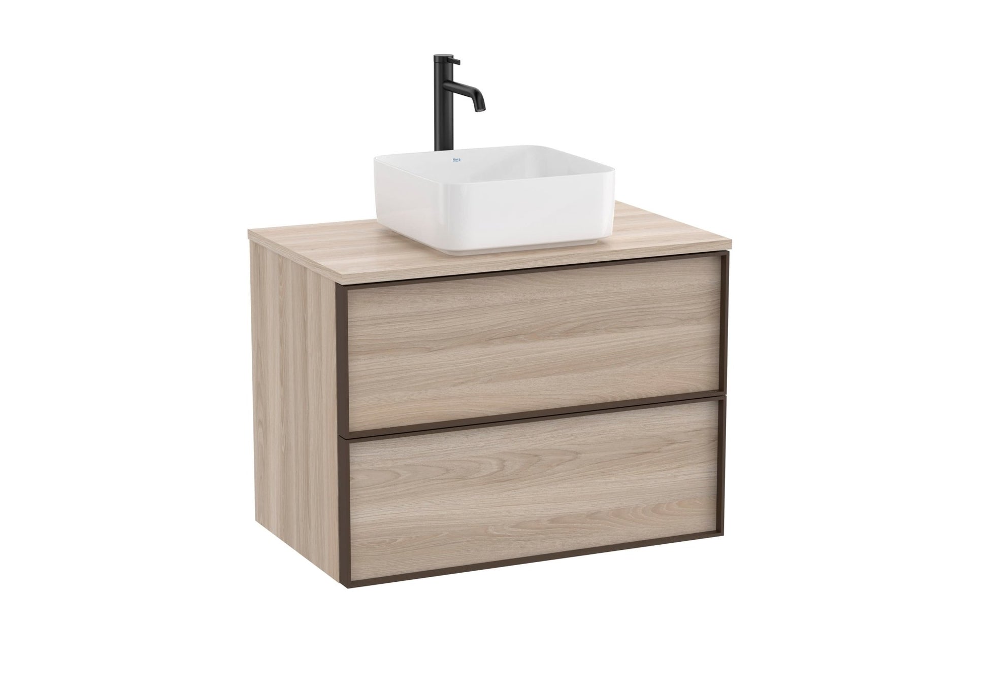 Roca - Inspira Mueble base de dos cajones para lavabo de encimera o sobre encimera - BricoandPool