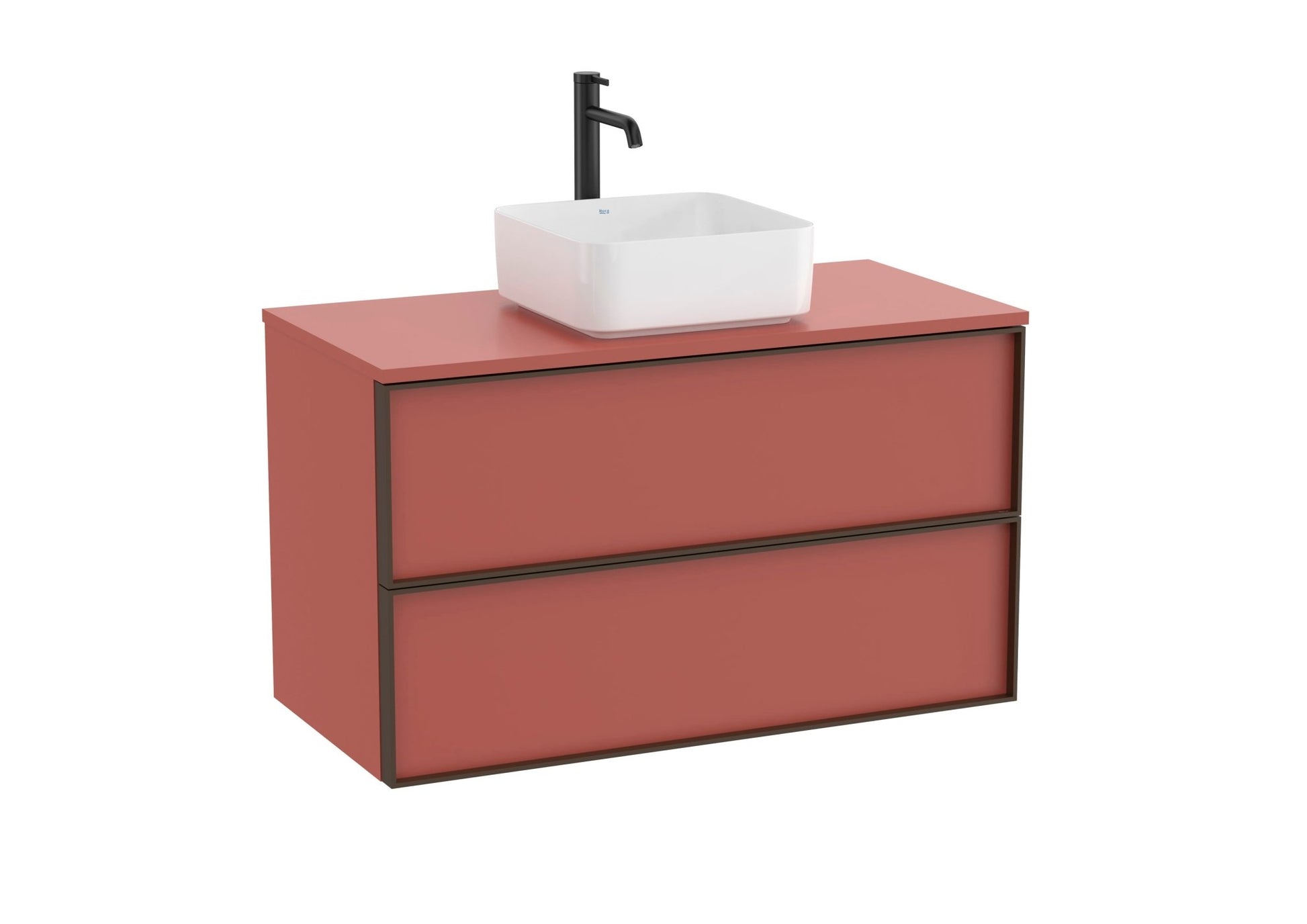 Roca - Inspira Mueble base de dos cajones para lavabo de encimera o sobre encimera - BricoandPool