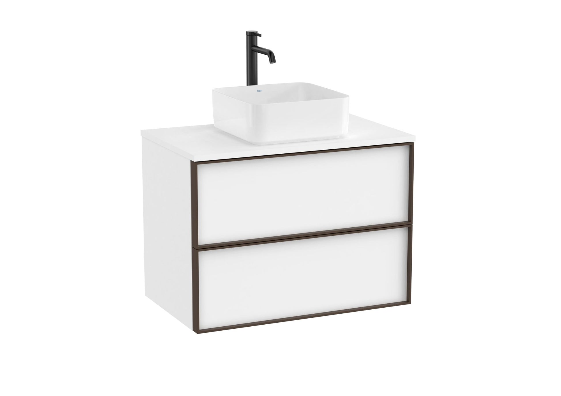 Roca - Inspira Mueble base de dos cajones para lavabo de encimera o sobre encimera - BricoandPool