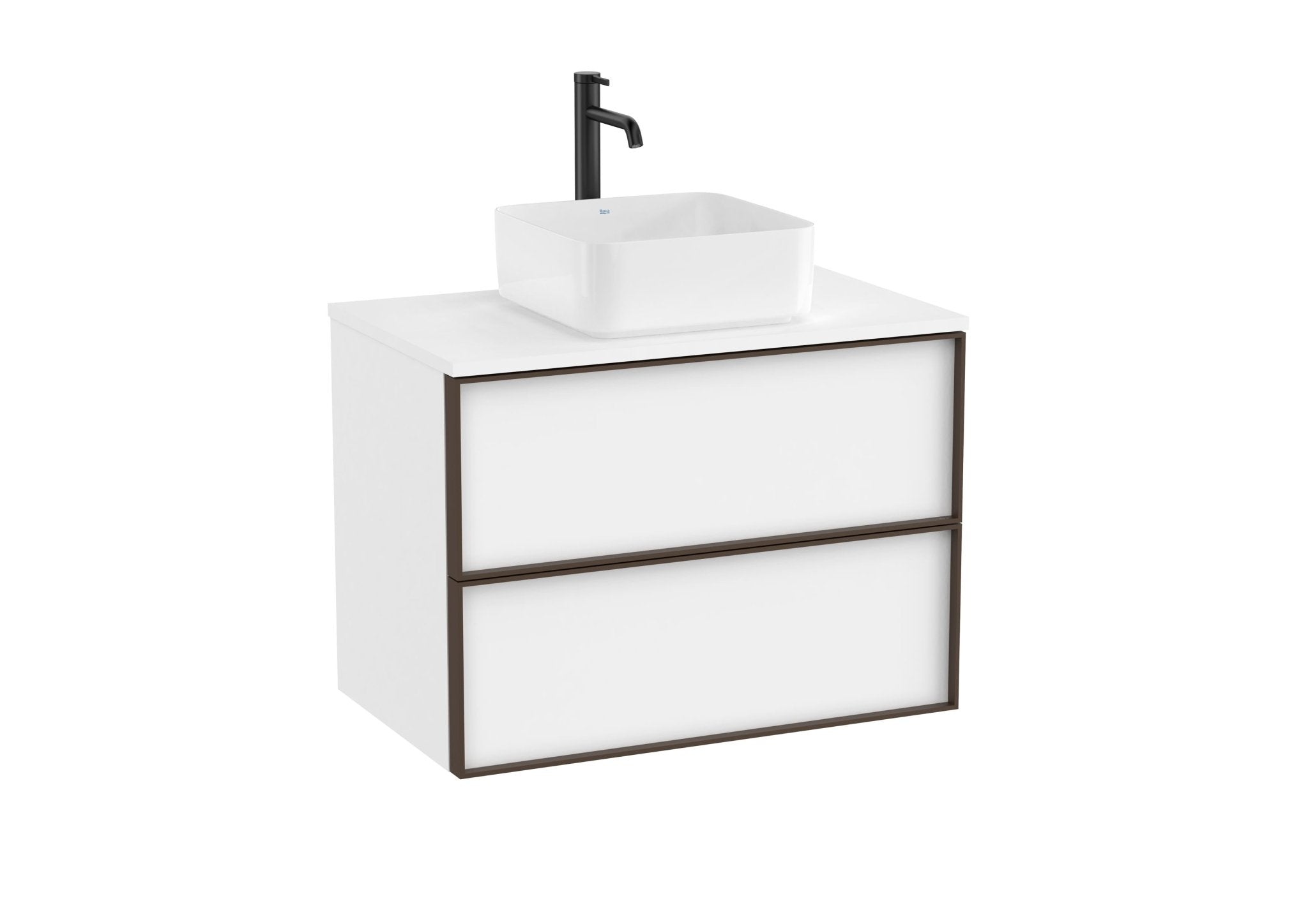 Roca - Inspira Mueble base de dos cajones para lavabo de encimera o sobre encimera - BricoandPool