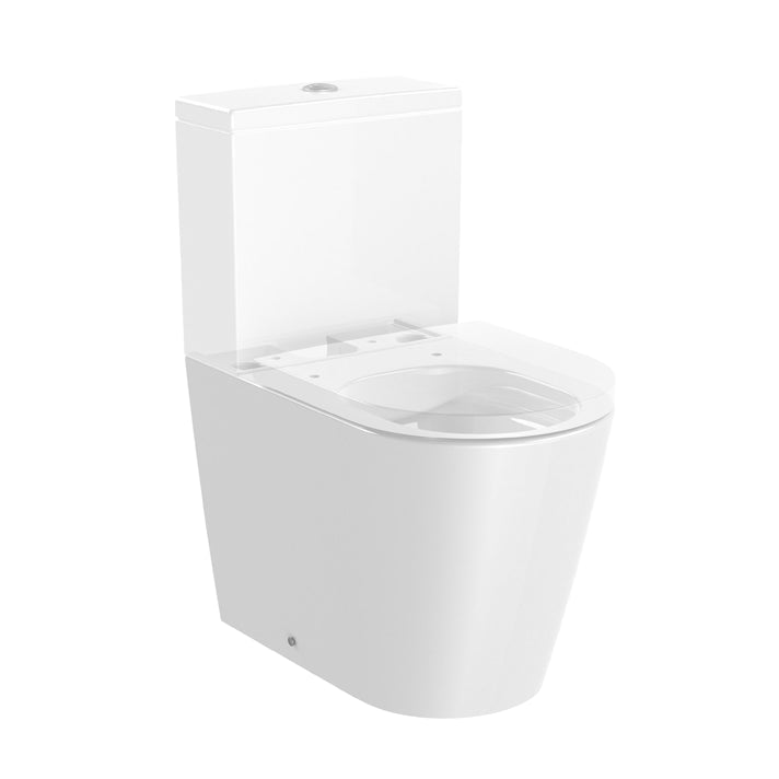 Roca - Inspira Round Rimless compacta adosada a pared (Blanco Mate) - BricoandPool